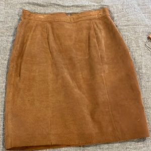 100% brown leather skirt size 10 but fits more like an 8 The Limited